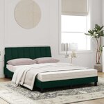 vidaXL Lit avec matelas Hanko vert foncé 120x200 cm velours