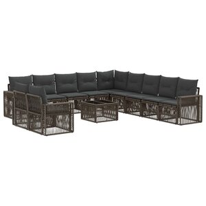 vidaXL Ensemble de canapé de jardin 12 Pièces Gris et Gris foncé