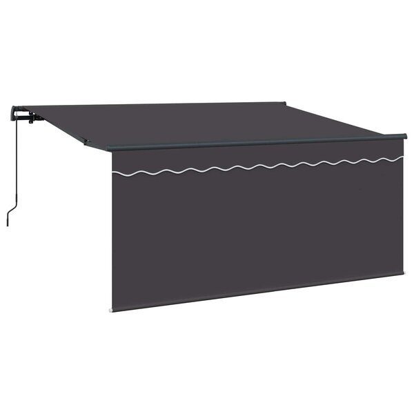 vidaXL Auvent Rétractable Rayé Anthracite 300 x 200 cm tissu