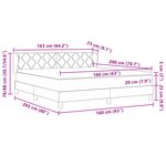 Lit Box Spring vidaXL avec Matelas Bleu Foncé 160x200 cm Velours