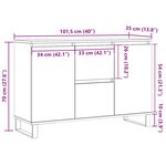 vidaXL Buffet blanc 101 5x35x70 cm bois d'ingénierie