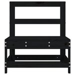 vidaXL Canapé central de jardin noir bois de pin massif