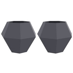 vidaXL Jardinière 2 Pièces Anthracite 100 x 100 x 80 cm Acier