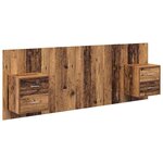 vidaXL Tête de lit avec armoire 3 Pièces Bois Ancien Bois d'ingénierie
