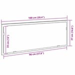 vidaXL Miroir de salle de bain LED Chêne noir 100 x 8 5 x 37 cm Verre