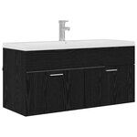 vidaXL Armoire de salle de bain Chêne noir 100 x 38 5 x 46 cm