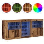 vidaXL Buffet LED Bois ancien 162 x 37 x 67 cm Bois d'ingénierie