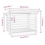vidaXL Support pour bois de chauffage Gris 108x73x79 cm Bois de pin
