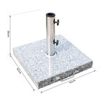 Pied/base de parasol granite gris poignée et roulettes compatible pied parasol Ø 35/38/48 mm