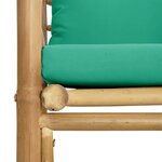 vidaXL Canapé de jardin avec coussins vert bambou