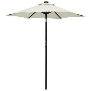 vidaXL Parasol avec lumières LED sable 200x211 cm aluminium