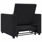 vidaXL Canapé Lit Simple Noir 90 x 165 x 87 cm Velours