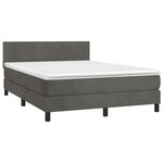 vidaXL Sommier à lattes de lit avec matelas LED Gris foncé 140x200 cm