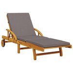 vidaXL Chaises longues lot de 2 avec coussins 200x68x83 cm bois acacia