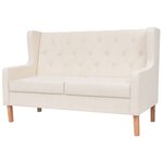 vidaXL Ensemble de canapés 3 Pièces tissu blanc crème