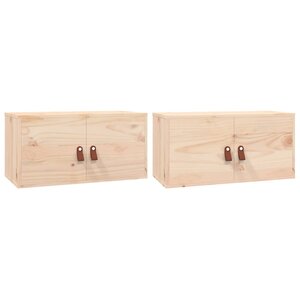 vidaXL Armoires murales 2 Pièces 60x30x30 cm Bois de pin massif