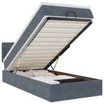 vidaXL Cadre de lit ottoman et matelas gris foncé 90x200 cm velours