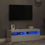 vidaXL Meubles TV avec lumières LED 2 Pièces blanc brillant 60x35x40 cm