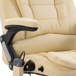 vidaXL Chaise de bureau de massage Crème Similicuir