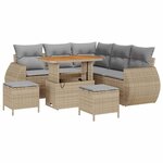 vidaXL Ensemble de canapé de jardin 8 Pièces beige et gris clair