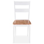 vidaXL Chaises à manger lot de 6 blanc bois d'hévéa massif