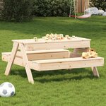 vidaXL Table de pique-nique avec bac à sable pour enfants pin massif