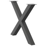 vidaXL Pieds de table à manger en forme de X 3 pièces Anthracite 90 x (72-73) cm Acier