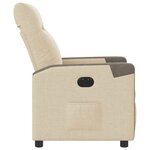 vidaXL Fauteuil inclinable électrique Crème Tissu