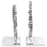 vidaXL Serre-livres 2 Pièces Argent 10 x 10 x 22 cm Aluminium
