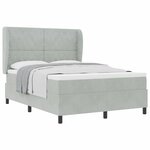 vidaXL Lit à ressorts avec matelas Gris clair 200 x 140 cm Polyester
