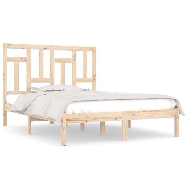 vidaXL Cadre de lit bois massif 135x190 cm double