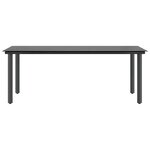 vidaXL Ensemble à manger de jardin 7Pièces noir poly rotin verre