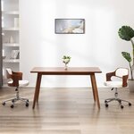 vidaXL Chaises pivotantes à manger lot de 2 bois courbé et similicuir