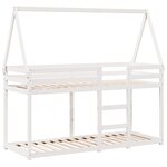 vidaXL Lit superposé avec toit blanc 90x200 cm bois de pin massif