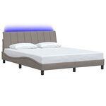 vidaXL Cadre de lit sans matelas Hanko taupe 160x200 cm tissu