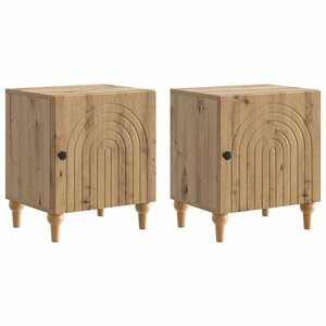 vidaXL Cabinet de chevet 2 pièces Chêne artisanal 43 x 34 5 x 50 cm