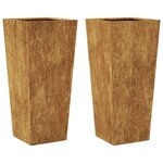 vidaXL Jardinières 2 Pièces 35x35x75 cm acier résistant aux intempéries