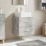 vidaXL Vanité de lavabo mural Gris béton 49 5 x 41 x 63 cm