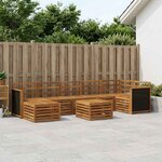 vidaXL Ensemble de canapés d'extérieur 7 Pièces Naturel