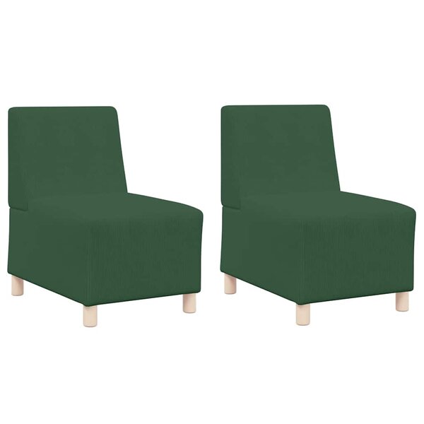 vidaXL Unité de Sofa Modulaire Sans Accoudoirs 2 Pièces Vert jungle