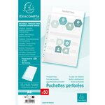 Sachet de 50 Pochettes A4 Perforées Polypropylene Graine 5/100e EXACOMPTA
