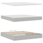 VidaXL Cadre de lit ottoman avec matelas gris clair 160x200 cm velours