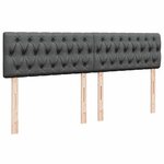 vidaXL Sommier à lattes de lit avec matelas Gris foncé 200x200cm Tissu