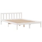 vidaXL Lit bibliothèque sans matelas blanc 160x200 cm bois pin massif