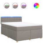 vidaXL Sommier à lattes de lit avec matelas Taupe 140x200 cm Tissu