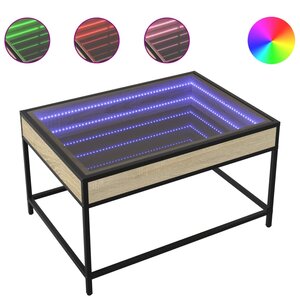 vidaXL Table basse avec LED infini chêne sonoma 70x50x41 cm