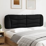 vidaXL Coussin de tête de lit Hvar noir 180 cm tissu