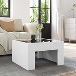 vidaXL Table basse avec LED infini blanc 50x50x30 cm