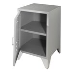 Vipack Table de chevet avec porte Bronxx Métal Gris mat