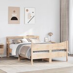 vidaXL Cadre de lit avec tête de lit 120x190 cm bois de pin massif
